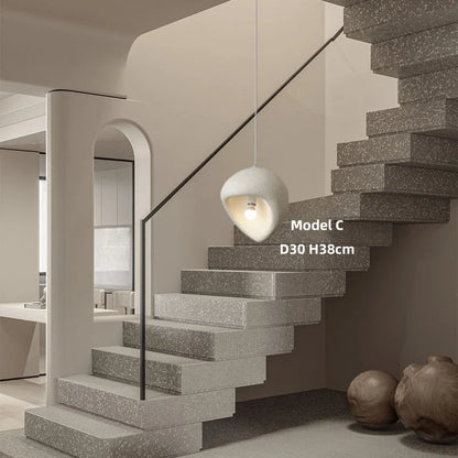 Wabi Sabi Irregular White Pendant Light, E27 - Decorbites