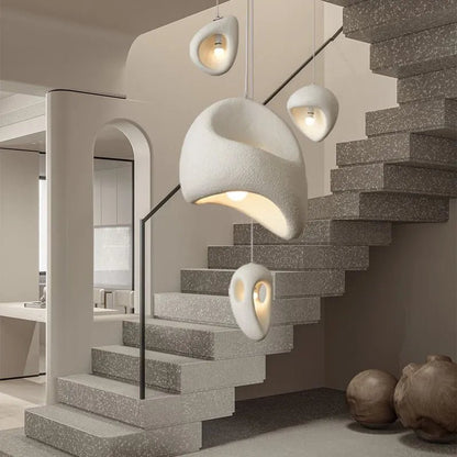 Wabi Sabi Irregular White Pendant Light, E27 - Decorbites