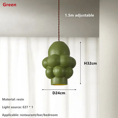 Olive green resin pendant light with bubble spheres from decorbites creamy wind led chandelier collection for dining room decor