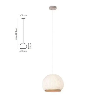 A modern white ribbed fabric decorbites chandelier with warm metal base and minimalist design for bedroom lighting