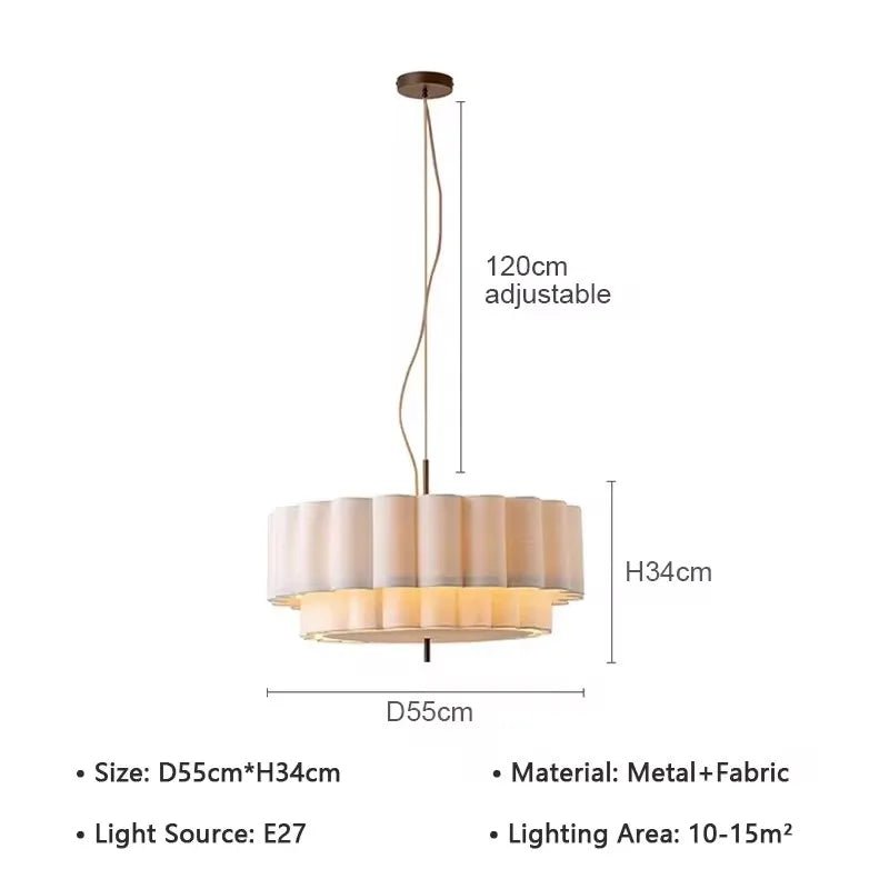 Wabi-Sabi White Fabric Pendant Light - Decorbites