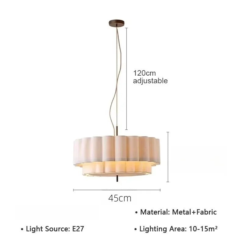 Wabi-Sabi White Fabric Pendant Light - Decorbites