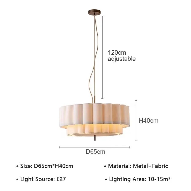Wabi-Sabi White Fabric Pendant Light - Decorbites