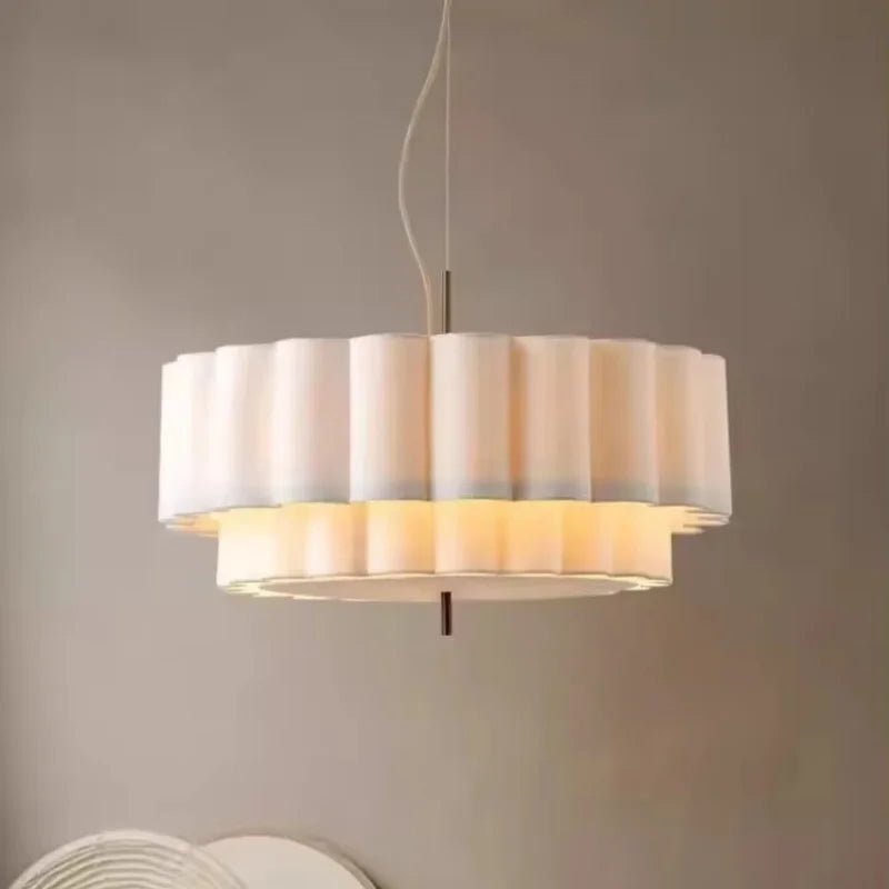 Wabi-Sabi White Fabric Pendant Light - Decorbites