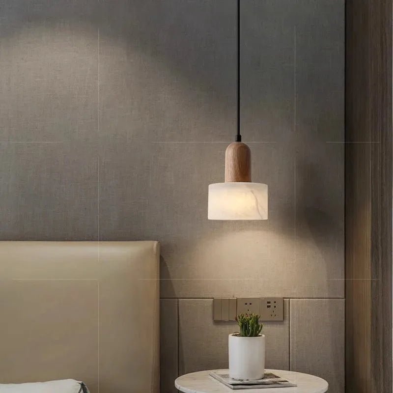 Wabi-Sabi White Marble Stone Pendant Light - Decorbites
