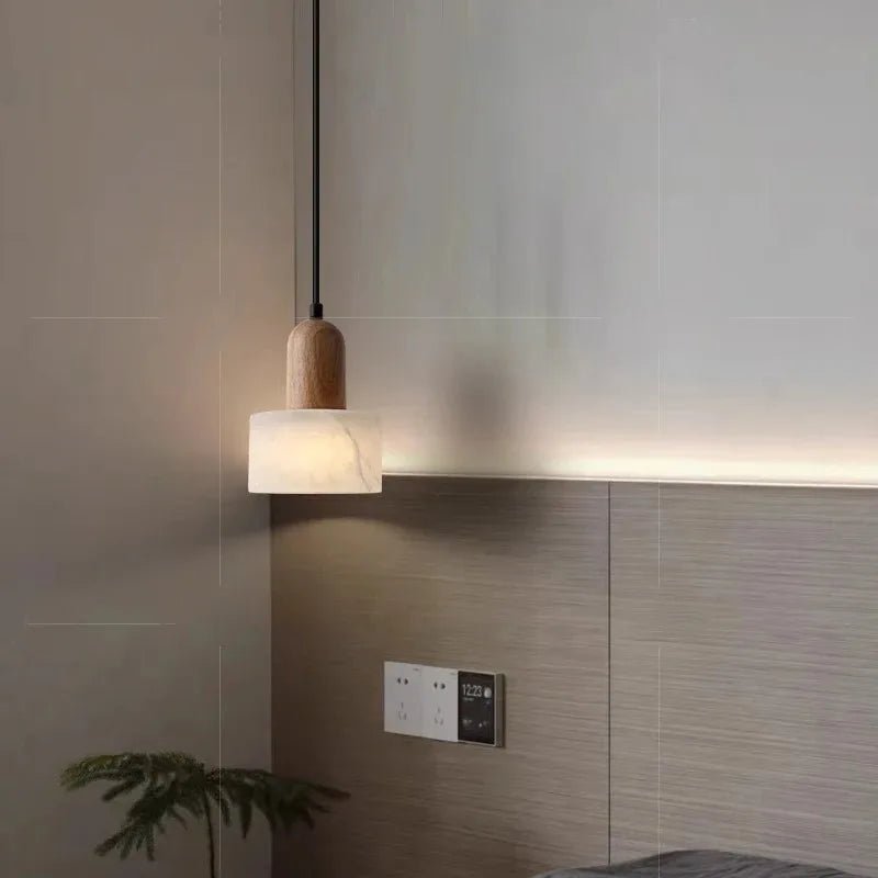 Wabi-Sabi White Marble Stone Pendant Light - Decorbites