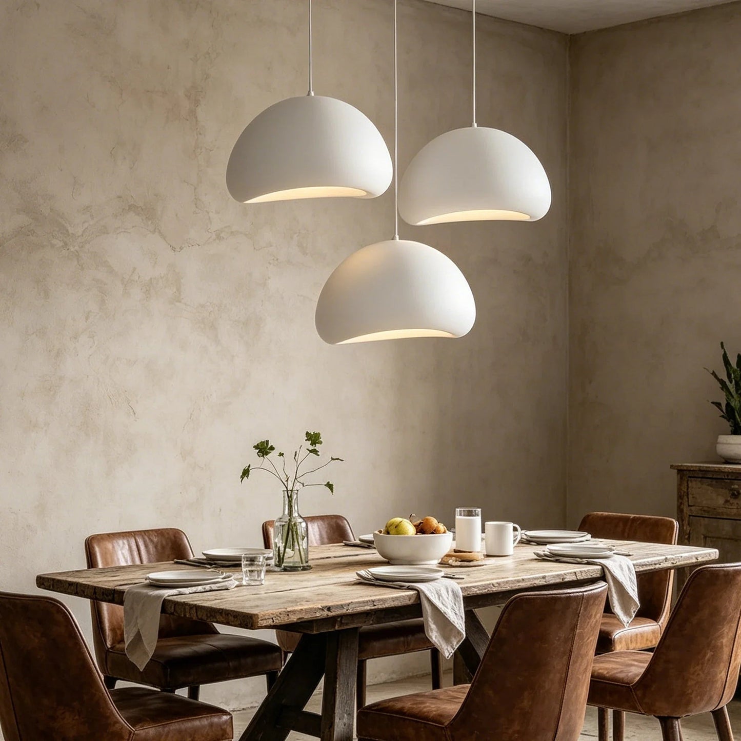 Wabi Sabi White Or Gray Sculpted Pendant Light - Decorbites