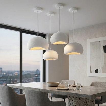 Wabi Sabi White Or Gray Sculpted Pendant Light - Decorbites