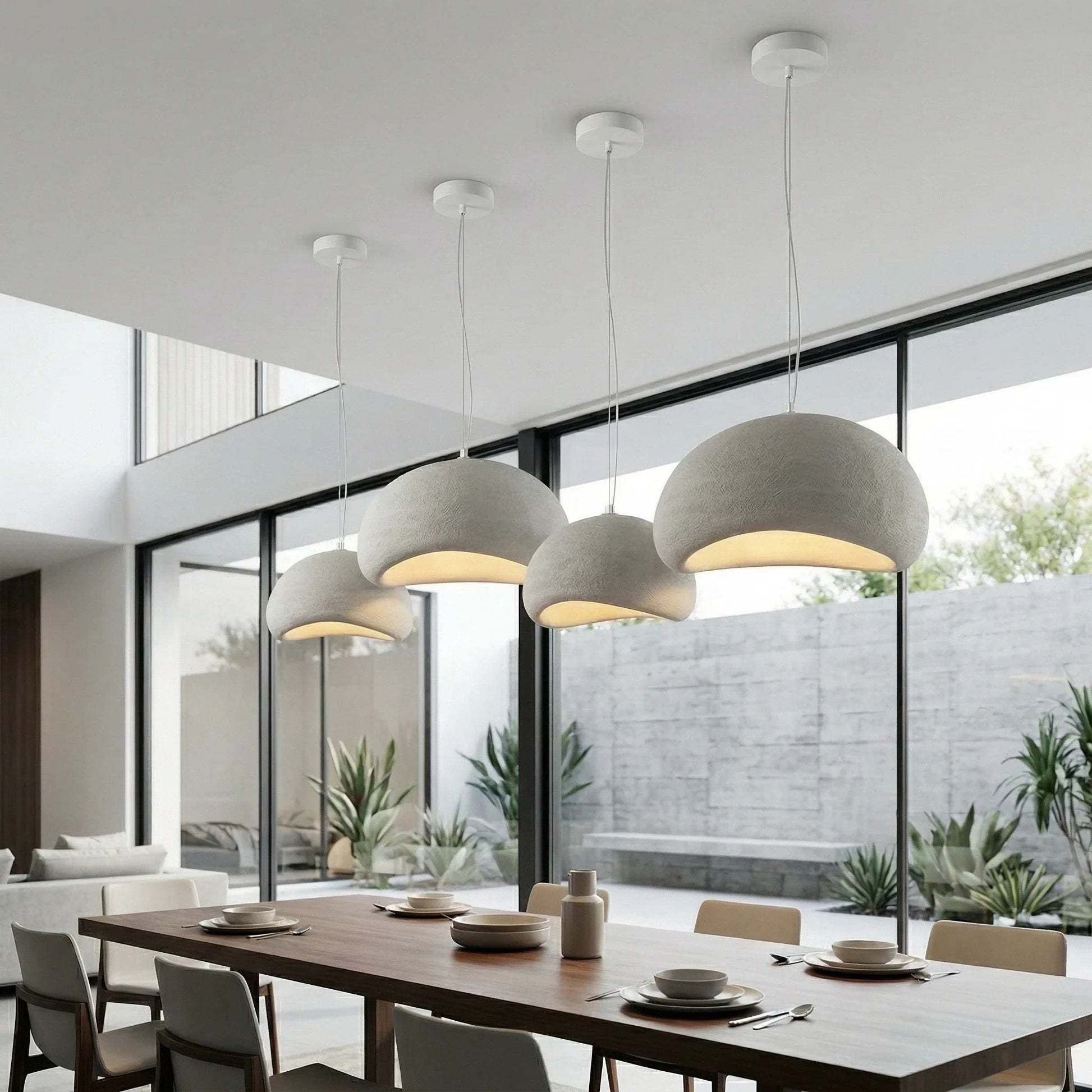 Wabi Sabi White Or Gray Sculpted Pendant Light - Decorbites