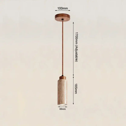 Minimalist pendant light with warm wooden mount, copper stem, and off-white ceramic body for modern interiors