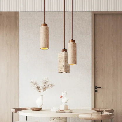 Wabi-Sabi Yellow Marble Stone Pendant Light - Decorbites