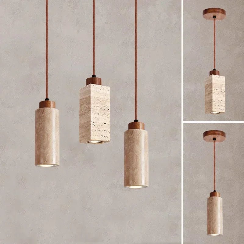 Wabi-Sabi Yellow Marble Stone Pendant Light - Decorbites