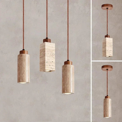 Wabi-Sabi Yellow Marble Stone Pendant Light - Decorbites