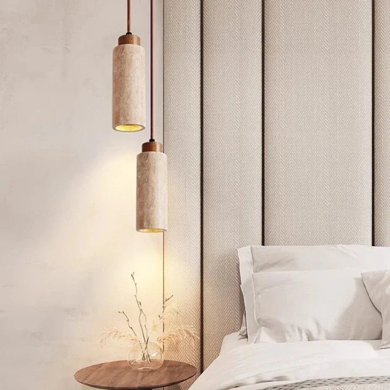 Wabi-Sabi Yellow Marble Stone Pendant Light - Decorbites