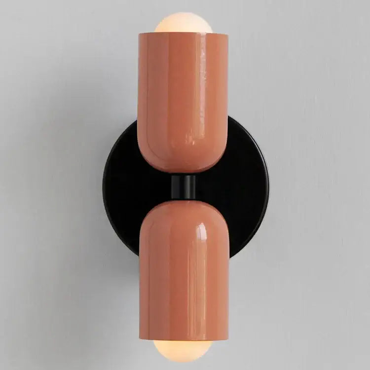 DecorBites™ two-light sconce with terracotta shades for colorful wall lights nordic modern bedroom use