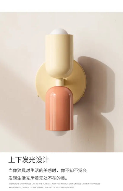 DecorBites two-toned colorful wall lights nordic minimalist sconce for bedroom bedside and living room use