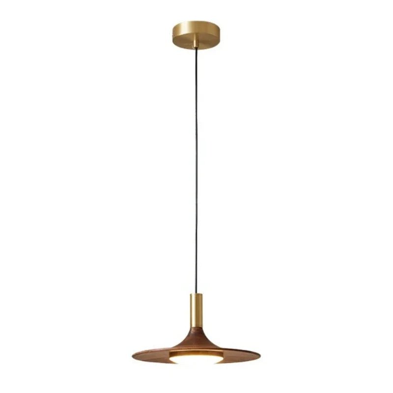Walnut Three-Head Saucer Pendant Light - Decorbites