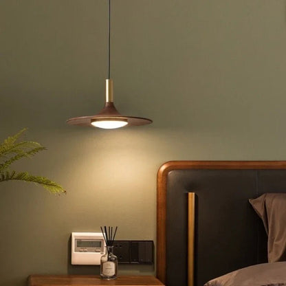 Walnut Three-Head Saucer Pendant Light - Decorbites