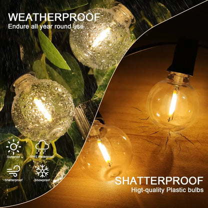 Warm g40 led shatterproof globe string lights with clear vintage filament bulbs and frosted glass for patio decorbites g40 led decor