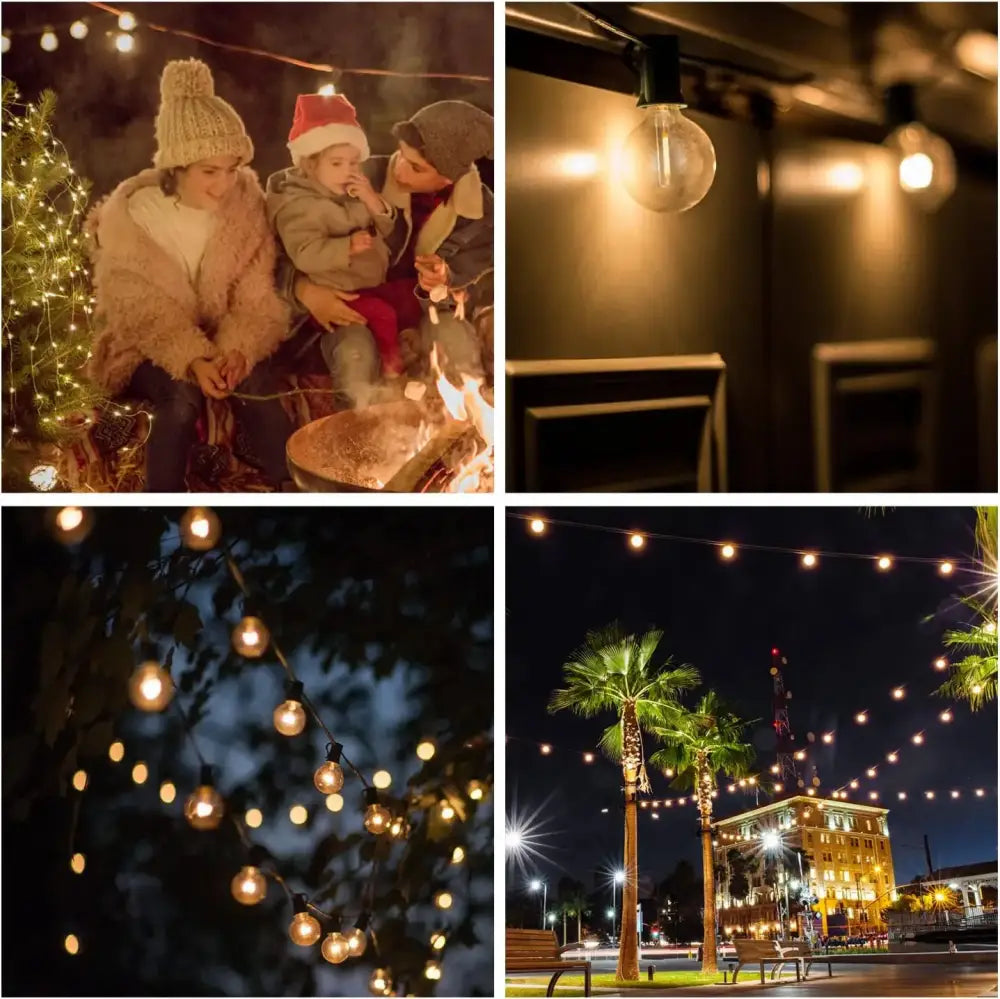 Warm decorbites g40 led shatterproof globe string lights with clear glass and exposed filament bulbs for patio decor
