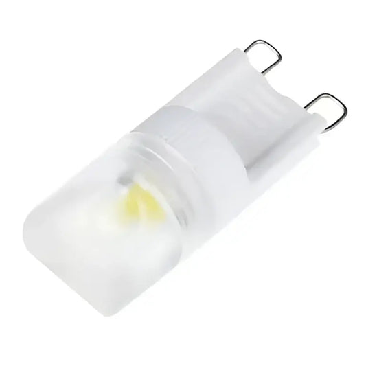 Clear plastic decorbites g9 led bulb 1w cob with two metal prongs warm white and white for bedroom lighting