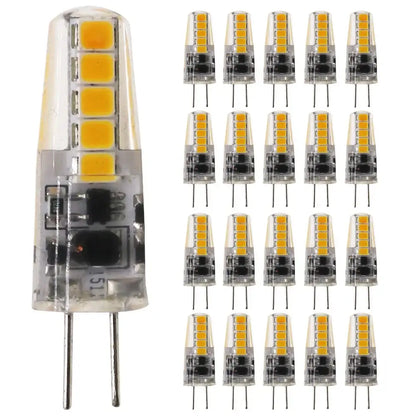 Clear glass warm white decorbites g4 led bulb with yellow light-emitting chips and two metal pins for kitchen use