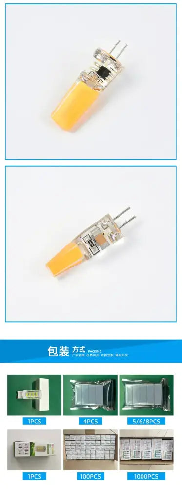 Warm yellow led glass bulb with clear housing and two metal pins for bedroom constant power lighting decorbites g9 led