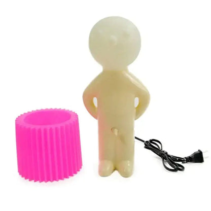A translucent beige humanoid-shaped decorbites creative night light with a smooth glossy finish for bedroom use