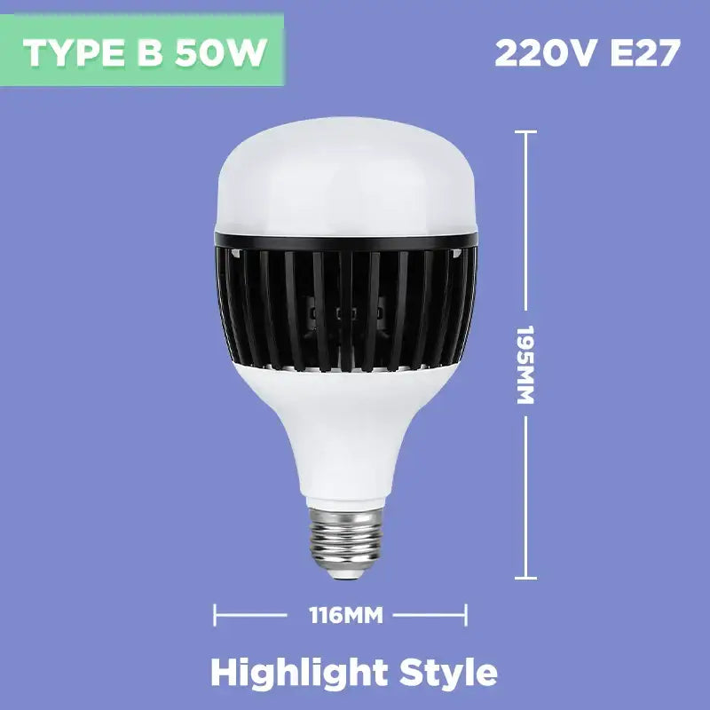White and black decorbites 100w e27 led bulb with frosted glass top and heat-dissipating fins for kitchen lighting