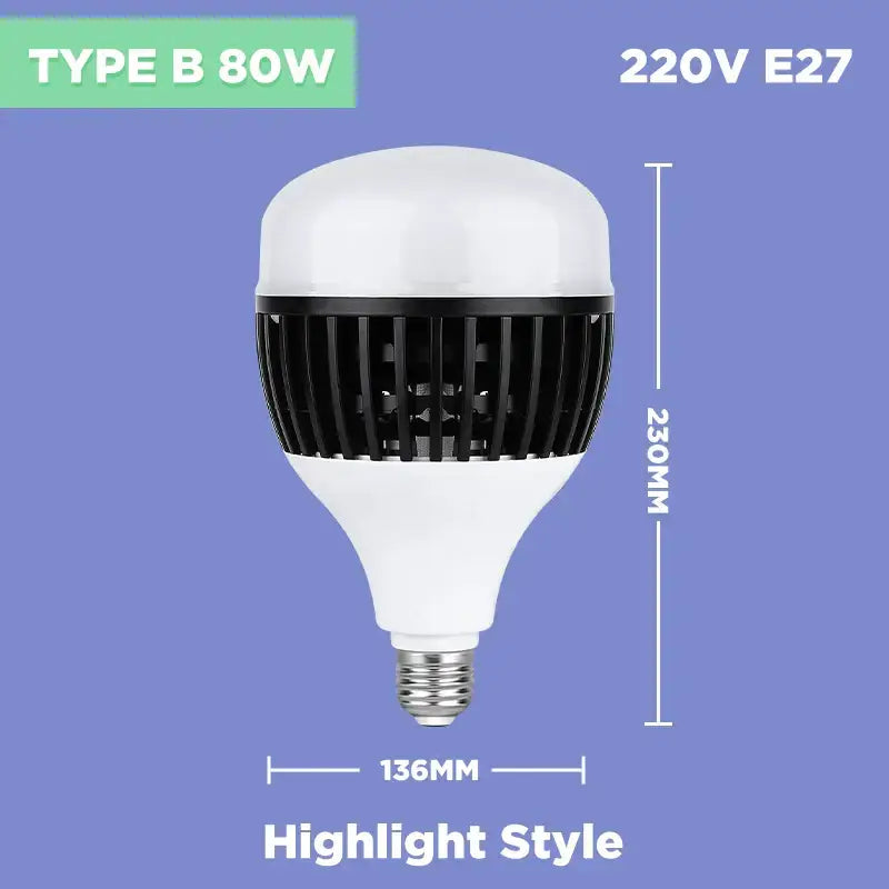 White and black decorbites 100w e27 led bulb with ribbed heat sink design for kitchen high power lighting