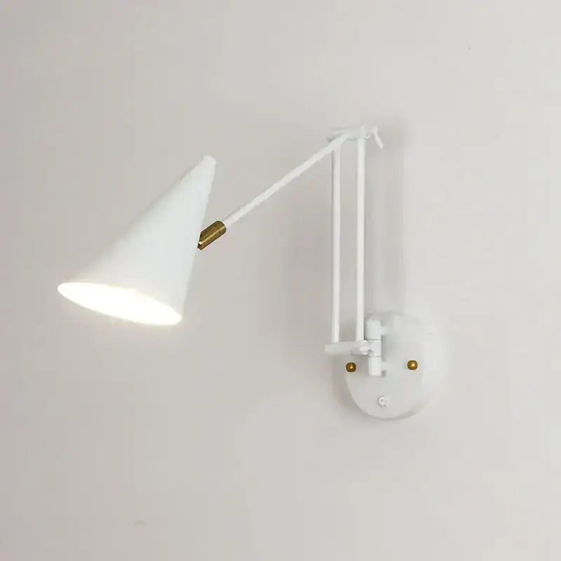 White adjustable wall lamp with brass accent from decorbites astronaut wall sconces for bedroom lighting