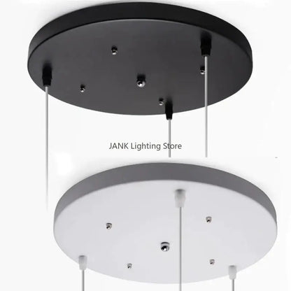 White and black pendant light with sleek modern design and decorbites ceiling mount canopy with hooks for dining room