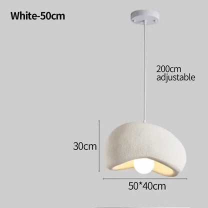 White textured cement wind cloud pendant light with 50cm diameter and adjustable 200cm hanging length for living room decorbites cement wind