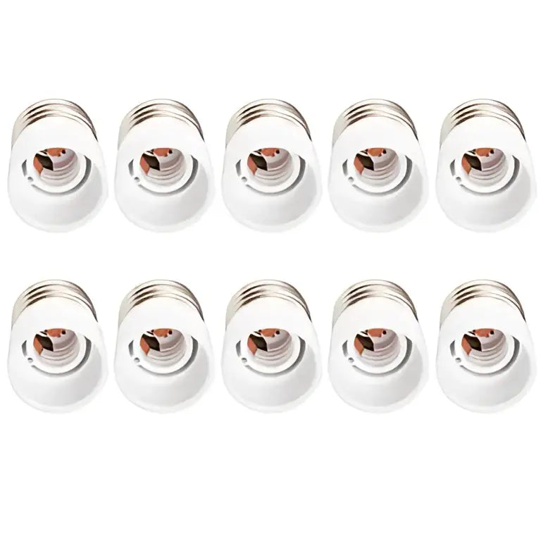 White plastic bulb socket converter caps arranged in two rows for decorbites bulb socket ceramic and copper adapter