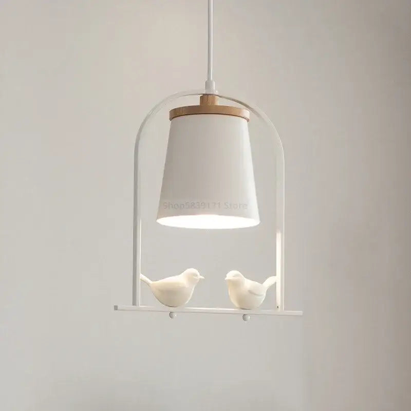 White ceramic bird led pendant light with wooden accent and arched metal frame for dining room decorbites bird led decor