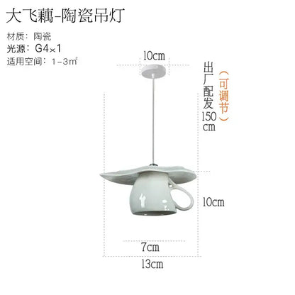 White ceramic pendant light shaped like a teacup with handle for kitchen dining room decorbites ceramic led pendant lights