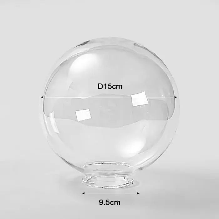 White and clear acrylic round globe lamp featuring a smooth clear glass acrylic round globe for outdoor garden lighting