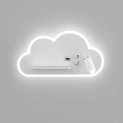 White cloud led bed lamp with adjustable spotlight and wireless phone charging for bedroom decorbites led bed lighting