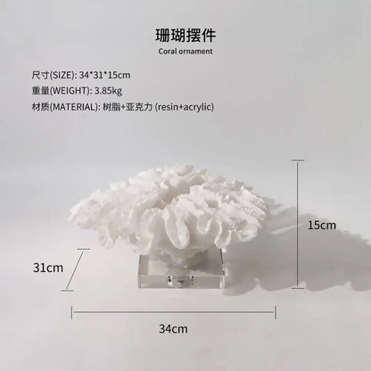 White coral tree resin handicrafts made of resin and acrylic with a crystal base for living room decorbites coral tree