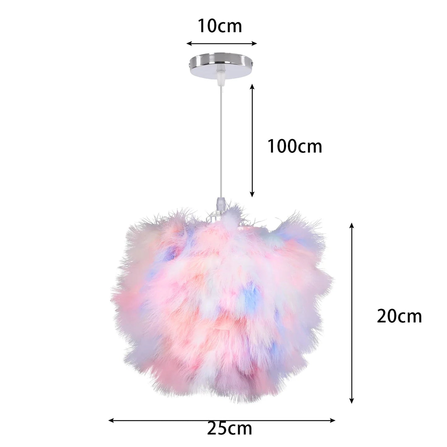 White Feather Pendant Light With Metal Frame - Decorbites