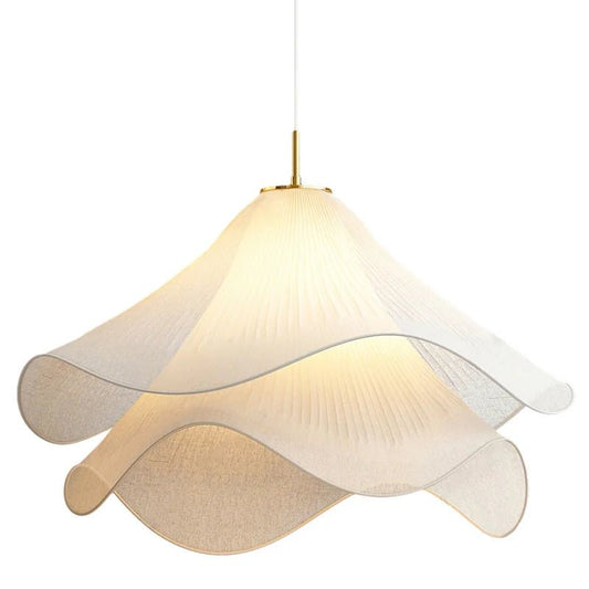 White Flower Fabric Pendant Light - Decorbites