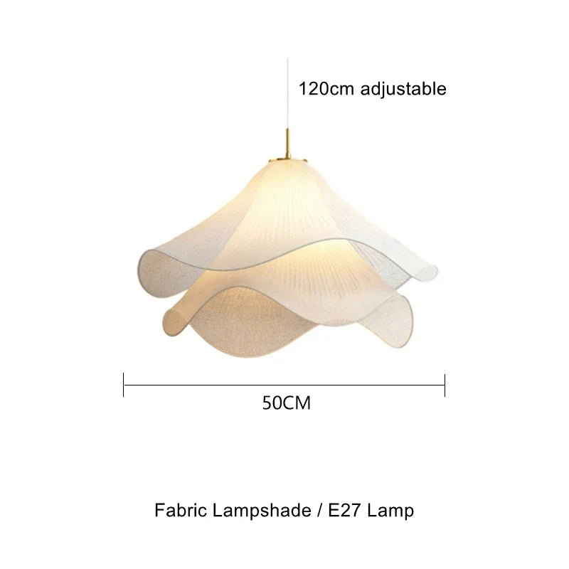 White Flower Fabric Pendant Light - Decorbites