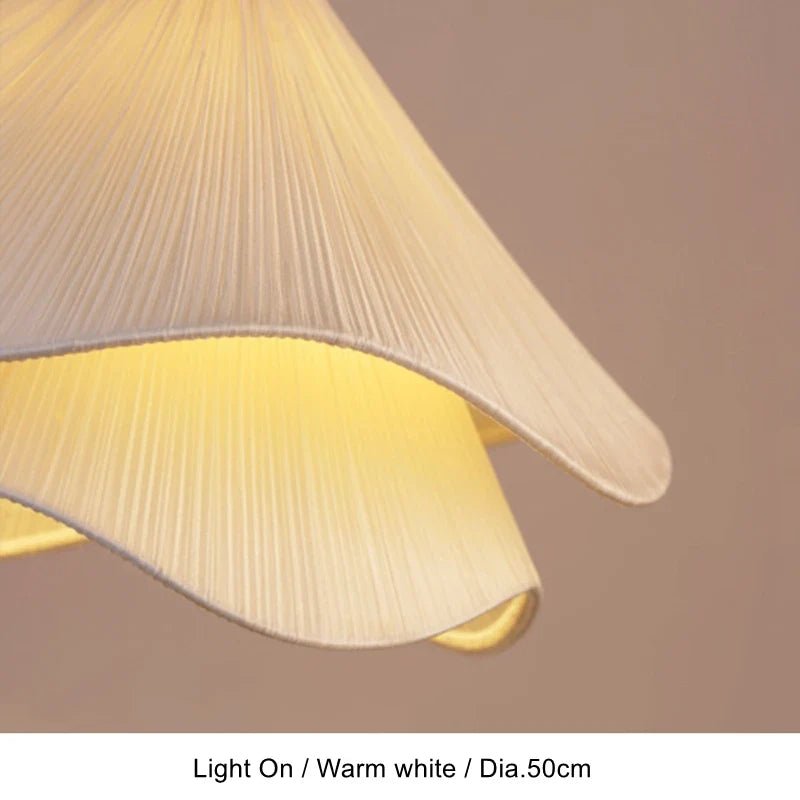White Flower Fabric Pendant Light - Decorbites