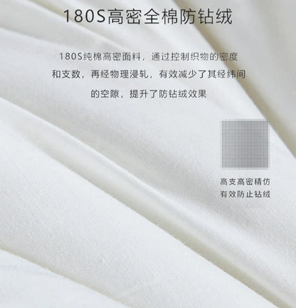 White goose down autumn winter duvet with thick warm white 180s high-density cotton fabric and anti-creasing finish