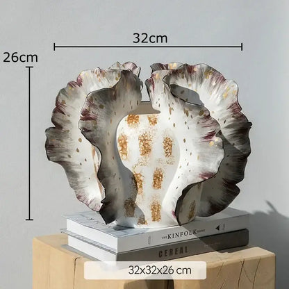 White and gray ruffled ceramic vase with gold speckles featuring artificial flowers for decorbites colorful wings decor