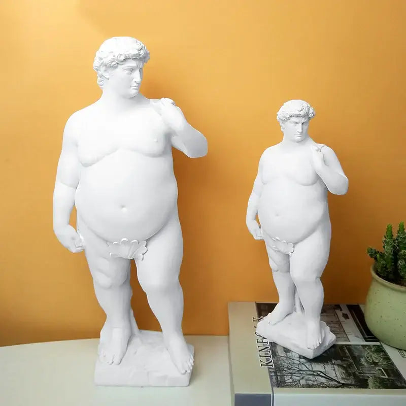 White hercules abstract human body resin statues featuring detailed musculature and draped fabric for living room decor