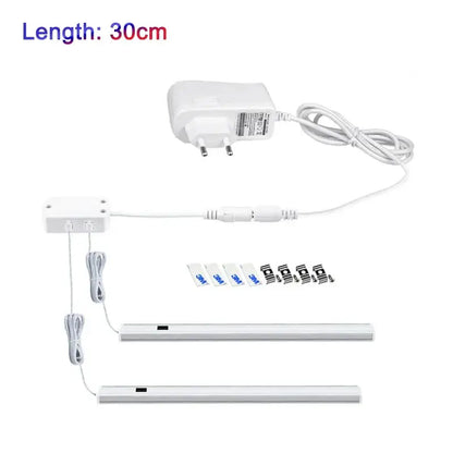 White led motion sensor cabinet light with pir motion sensor under-cabinet strips 30cm metallic finish with hardware
