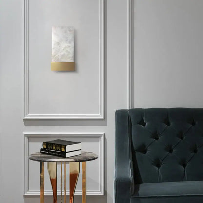 White marbled glass and gold wall sconce with e26 e27 base mounted on wall for living room lighting