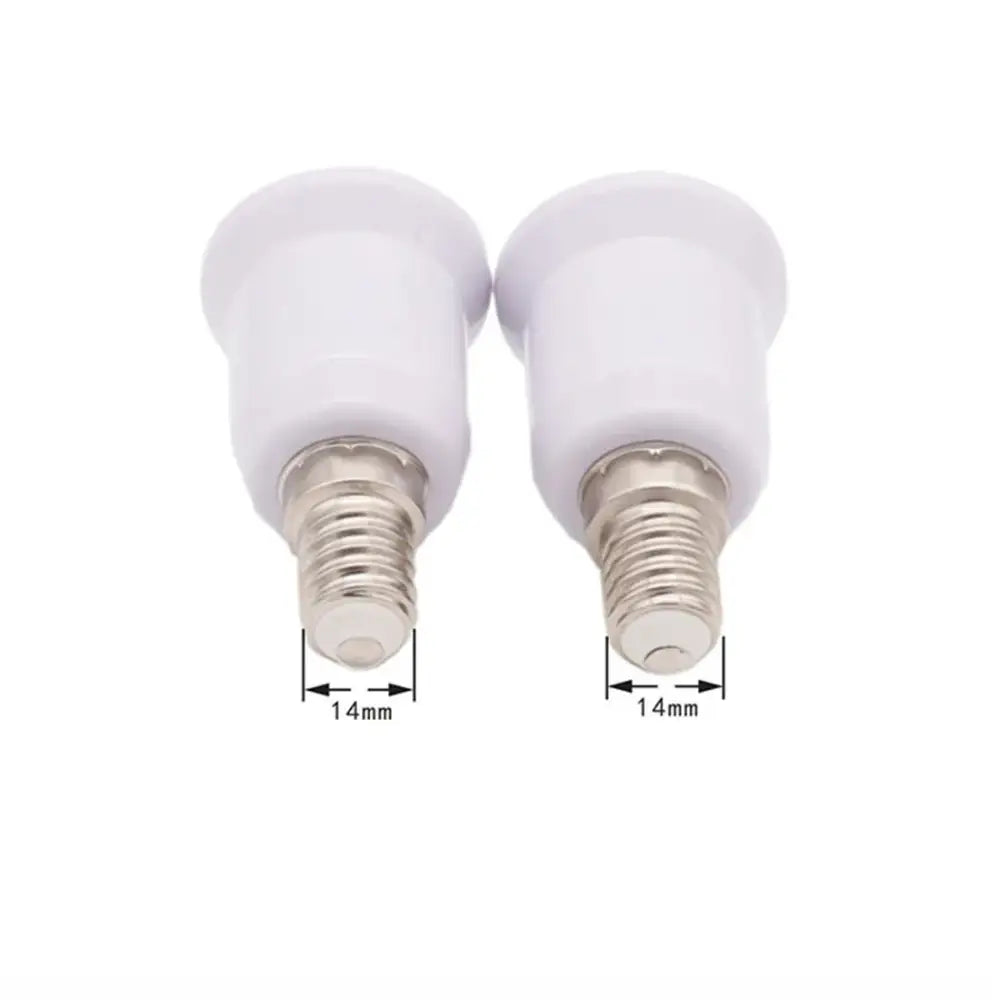 White plastic e14 to e26 e27 adapter converter with metallic screw bases for kitchen light e26 e27 adapter use