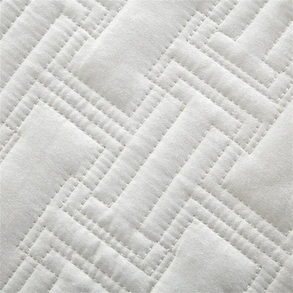 White quilted cotton coverlet bedspread set with herringbone stitch pattern for bedroom decorbites cotton coverlet decor